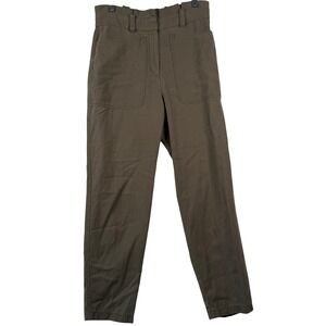 Express 4R Utility Pants Olive Green High Rise Tapered Cotton Lyocell Cargo